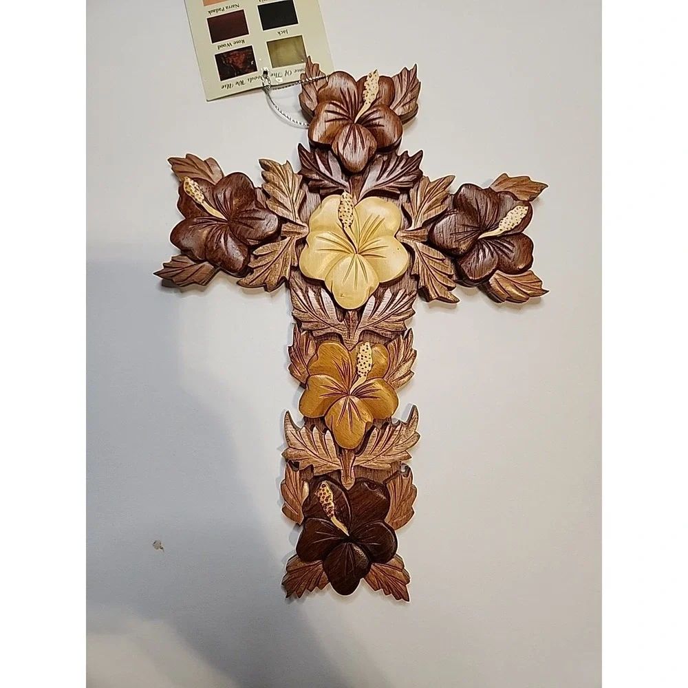 Island Treasures WOOD HAWAIIAN STYLE PLUMERIA FLOWERS   COLLECTIONS